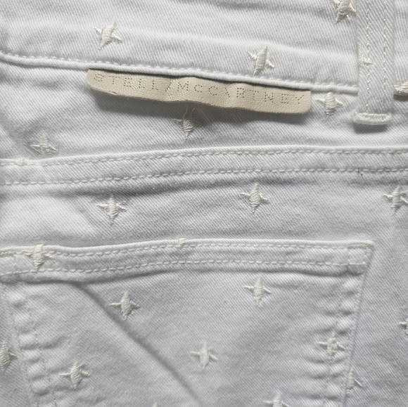 Stella McCartney White Star Embroidered Jeans Size 27 | Made in Italy Designer - Picture 8 of 9
